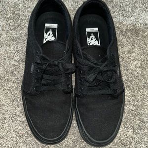 All black lace up vans